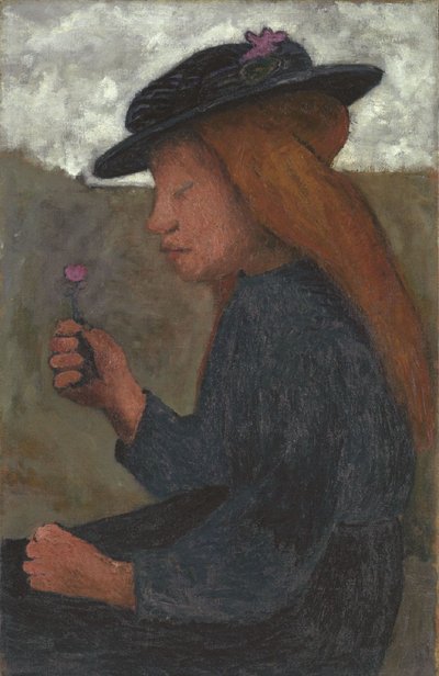Menina, com, chapéu preto de Paula Modersohn-Becker
